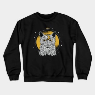 Cat And Moon Crewneck Sweatshirt